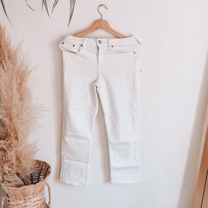 J.crew| Vintage cropped white jeans